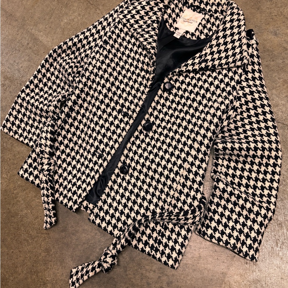 Covington Outerwear Houndstooth - Pea Coat - Size Large